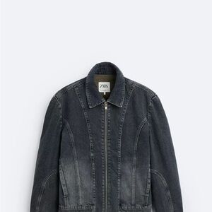 Zara Men's Dark Blue Denim Jacket